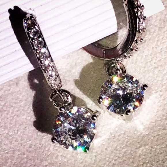 Jewelry - 925 Silver Zircon Diamond Earrings